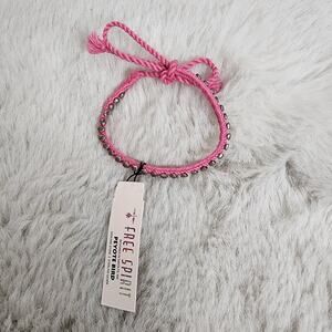 Peyote Bird Sterling Silver Beaded Pink Rope Wrap Bracelet Anklet Santa Fe NWT